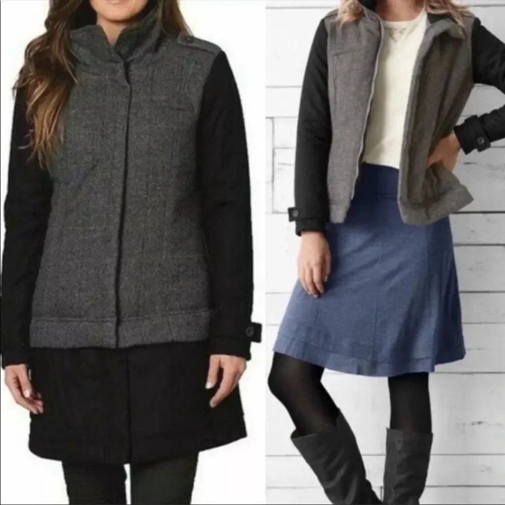 Prana Insulated Wool Blend Caprise Gravel Jacket